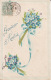 Souvenir D'amitié, Bouquet De Myosotis, Gaufrée,1905,2 Scans - Autres & Non Classés