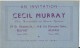Calendrier /Carte D'invitation/ Cecil MURRAY/Belfast / Irlande/Objets De Curiosité/1954-55  CAL212 - Petit Format : 1941-60