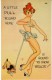'A Little Pull Around Here Is Bound To Show Results' Dog Pulls Bikini Pin-up Risque, C1940s Vintage Linen Postcard - Pin-Ups