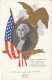 US President George Washington, US Flag, Eagle Emblem, C1900s Vintage Embossed Postcard - Presidenten