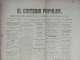 BP200 CUBA SPAIN NEWSPAPER ESPAÑA 1888 EL CRITERIO POPULAR 15/07/1888. 56X37cm. - [1] Fino Al 1980