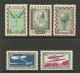 LETTLAND Latvia 1932 Michel 210 - 214 A * Leonardo Da Vinci Zeppelin Etc - Lettland