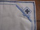 Napperon    Carré   Brodé, Jours En Coton Bleu        23 X31cm Env - Années 1930 - Autres & Non Classés
