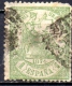 SPAIN 1874 Allegorical Figure Of Justice  -1p  - Green  FU SLIGHT THIN CHEAP PRICE - Oblitérés