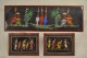 Lot De Trois Peinture Art Africain, Vintage, Années 1930 - 1960, Signé FYLLA Scène Guerrier Style FO Et KOUDJO - Art Africain