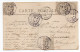 1904--carte Postale Avec Composition De Type Blanc 1c Et 5c- 7 Cachets COGNAC-16 Et Un Cachet BOURESSE-86 - 1900-29 Blanc