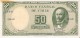 BILLETE DE CHILE DE 50 PESOS DEL AÑO 1960-61 CON MANCHA (BANK NOTE) SIN CIRCULAR-UNCIRCULATED - Chile