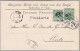 DR 1894-08-17 Bahn-o Köln-Cleve Postkarte Mit 2x5Pf Perfin "VDB" Von Den Bergh - Sonstige & Ohne Zuordnung