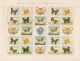 CUBA - 1961 - MOLLUSQUES - OISEAUX - PAPILLONS - Yv 568/582 Complete Sheet (4 Sets) Se-tenant Avec Vignette - ** MINT NH - Neufs