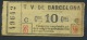 BILLETE DE BARCELONA TRAMWAYS COMP. LTD. CON PROPAGANDA // 1900 // VER NOTA - Europe