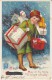 Clapsaddle Artist Signed Christmas Greetings Sent For 4th Of July, C1910s Vintage Postcard - Clapsaddle