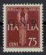 Italia RSI 1943 – GNR Brescia Posta Aerea 75 C. – MNH ** – Firmato Vignati – Rif. 1505014 - Luftpost