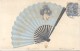 EVENTAIL FAN VENTILATOR ABANICO SEDA SOIE SILK CPA CIRCULEE 1906 FROM S.E. SANGUINETTI A MONTEVIDEO URUGUAY TOP CARTE - Altri & Non Classificati