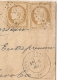 Deux 10c SIEGE De PARIS Luxes GC 2558 La Motte Servolex Savoie + GARE DE CHAMBERY Sur Lettre Bureau De Gare. - 1849-1876: Période Classique