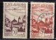 Maroc - Oblitéré - Charnière Y&T 1947 N° 60 Et 62 Poste Aérienne Remparts De Salé Moulay Idris  9f Rouge Et 50f Brun - Aéreo