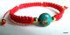 Bracelet Jaspe Sédimentaire Turquoise Pierre Semi-précieuse Sur Coton Ciré Rouge  Un Rouge Flamboyant Pour Accompagner C - Bracelets