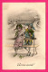 Bonne Année - Lutins - Arlequins - 2 Enfants Sur Un Banc - Chapeaux - Bouffons - H.H.I.W. Nr. 829 - 1911 - Colorisée - New Year