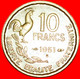 * COCK (1950-1959): FRANCE ★10 FRANCS 1951B! LOW START ★ NO RESERVE! - 10 Francs