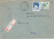 27000- REGISTERED COVER LABEL CLUJ 8-203, TOWN MANAGEMENT COMPANY, PHONE NETWORK, CHURCH STAMPS, 1983, ROMANIA - Storia Postale