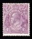 Australia 1928 King George V 41/2d Violet Small Multiple Wmk P13.5 MH  SG 103 - Ungebraucht