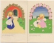 Faire-Parts Baptême &amp; Naissance. Illustrateur Jeannet Hebbelynck. Uccle. 1943. Lot De 2. - Birth & Baptism