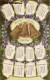 BELLE CPA GAUFFREE : CALENDRIER BONNE-ANNEE 1904 CLOCHES VIOLETTES FANTAISIE 1900 - Neujahr