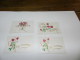 LOT 4 CARTES VINTAGE VIVE MAMAN  -  BOUQUETS DE ROSES - PETIT FORMAT - DENTELEES ET BRILLANTES - Fête Des Mères