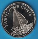 BAHAMAS 25 Cents 1977  - Elizabeth II - BATEAU Bahamian Sloop  ANIMALS  KM# 63.1 - Bahamas