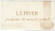 Carte Parfumée Parfums De L. T. PIVER - Pompeïa - Paris - Vintage (until 1960)