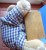 Delcampe - Vintage Plush Toy TEDDY BEAR - SAM With Wooden Box - Knuffels