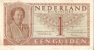 BILLETE DE HOLANDA DE 1 GULDEN DEL AÑO 1949  (BANKNOTE) JULIANA - 1  Florín Holandés (gulden)