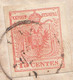 LV217 - LOMBARDO VENETO- Lettera Del  20 Luglio 1857 Da Valdagno A Malo Con 15 Cent .rosso 3° Tipo Leggi ... - Lombardo-Vénétie