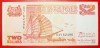 * GREAT BRITAIN: SINGAPORE  2 DOLLARS (1990, 1991) SHIP AND DRAGON!LOW START  NO RESERVE! - Singapore