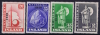 Island: Mi Nr 218 - 221, MH/*, Avec  Charnière , Mit Falz  218-220= MNH, 221 = MH - Ungebraucht