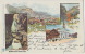 Vorarlberg Gruss Aus Dornbirn Pioneer Card Litho128 Daniel Feurstein P. Used 1899 To Villa Bellevue Charbonnieres Rhone - Dornbirn