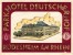 22 HOTEL Labels DEUTSCHLAND GERMANY MULHEIM Schluchsee RUDESHEIM Hamburg Garmisch Heidelberg - Etiketten Van Hotels