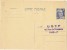 LBL33D3- FRANCE EP CP GANDON 12f BLEU 3 LIGNES EXPEDITEUR  REPIQUAGE AU VERSO - Overprinter Postcards (before 1995)