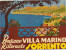 SORRENTO -Pansione Restorante VILLA MARINO,  Old HOTEL LUGGAGE LABEL ETIQUETTE ETICHETTA BAGAGE - Adesivi Di Alberghi