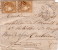 EMISSION DE BORDEAUX - 10c N°43 X 2 SUR LETTRE INCOMPLETE - CACHET CONVOYEUR STATION CLERMONT DE L'HERAULT - FORTE COTE - 1849-1876: Classic Period