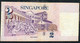 SINGAPORE  P38 2 DOLLARS 1999     VF  NO P.h. - Singapur