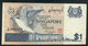 SINGAPORE  P9a 1  DOLLAR 1976 #F/89     F-VF  NO  P.h. - Singapore