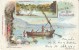 Gruss Vom See Genezareth Sea Of Galilee Israel, Jordan River, Ottoman Empire Era, C1890s/1900s Vintage Postcard - Israel