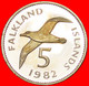 * GREAT BRITAIN ALBATROSS (1974-1992): FALKLAND ISLANDS ★ 5 PENCE 1982! PROOF! LOW START&#9733; NO RESERVE - Falkland