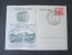 Berlin 1950 Ganzsache P10 / 11 Sonderstempel. 100 Jahre Oberpostdirektion Berlin. Bauten. Katalogert 90€ - Postcards - Used