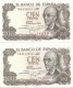 Spain 100 Pesetas 1970 Serie 7W (pareja Correlativa) SC- - 100 Peseten