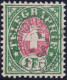 Heimat BE GRINDELWALD Telegraphen-Marke ~1880 Auf 1Fr. Grün/karmin Zu#17 Vollstempel - Télégraphe