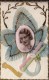 Carte Fantaisie Ste-Catherine -photo Femme Frau Lady - Médaillon Feuille Articulée - Ruban Et Tissu - Bordure Dorée - - Saint-Catherine's Day