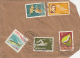 31678- BUSS, TROLLEY BUSS, BUTTERFLY, FISH, SILK MOTH, PLANE, SWIMMING, CATERPILLAR, STAMP ON REGISTERED COVER, 1964, RO - Bus