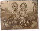 Carte Postale Coupée, Circulée En 1935, Moto D'Amour, Photo Montage Studio Surréalisme - 2 Scans - Motorbikes