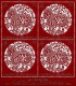 LIECHTENSTEIN 2014 - CHINESE ZODIAC ´LACE STAMP´ Minisheet - Year Of The SHEEP 2015 / Rare Set Of 4 Stamps - Blocks & Kleinbögen